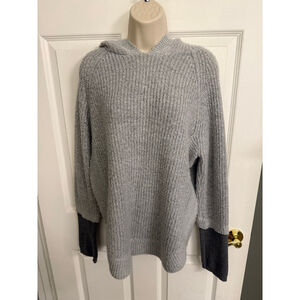 Hooded sweater thermal sleeves Maurice's gray Women's M Casual